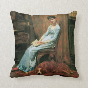 The Artist's Wife and His Setter Dog Throw Pillow
