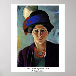 The Artist'S Wife With A Hat By August Macke Poster