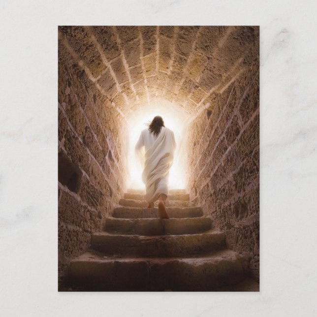 The Ascension – Jesus Walking Into the Light Postcard (Front)
