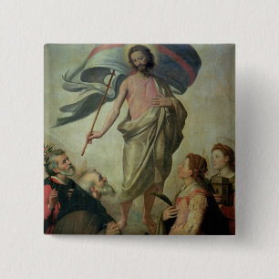 The Ascension of Christ, 1595 (oil on panel) 2 Inch Square Button