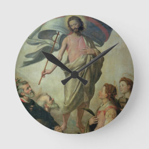 The Ascension of Christ, 1595 (oil on panel) Round Clock