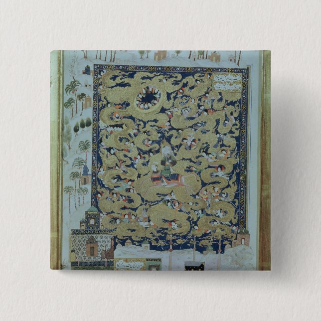 The Ascension of Mohammed 2 Inch Square Button (Front)