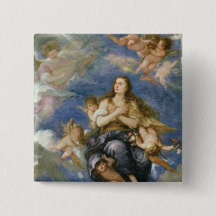 The Assumption of Mary Magdalene (oil on canvas) 2 Inch Square Button