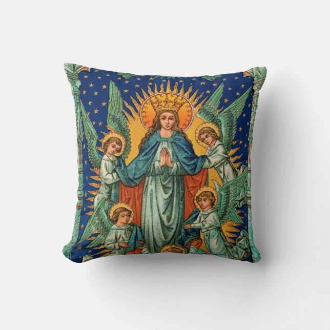 The Assumption of Mary Throw Pillow (Front)