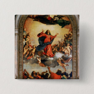 The Assumption of the Virgin, 1516-18 2 Inch Square Button