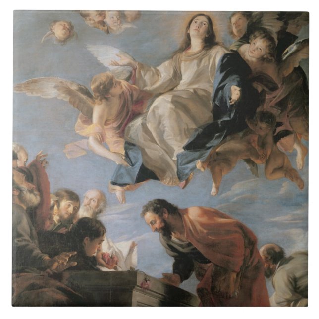 The Assumption of the Virgin, 1673 (oil on canvas) Tile (Front)