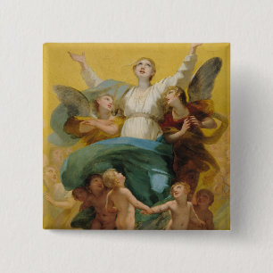 The Assumption of the Virgin 2 Inch Square Button