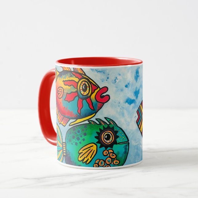 The Astounding and Amazing Flying Fish Mug (Front Left)