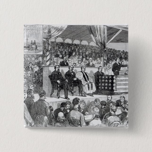 The Atlanta International Cotton Exposition 2 Inch Square Button (Front)