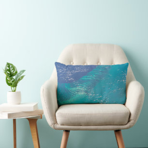 The Atlantic Ocean Off The Coast Of The Bahamas Lumbar Pillow