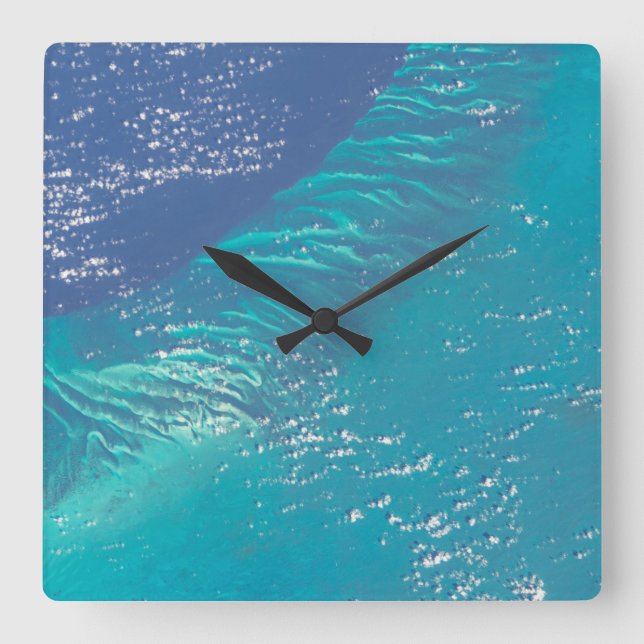 The Atlantic Ocean Off The Coast Of The Bahamas Square Wall Clock (Front)