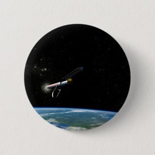 The Atlas V541 Launch Vehicle In Orbit. 2 Inch Round Button