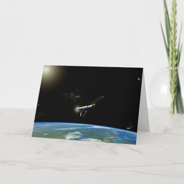 The Atlas V541 Launch Vehicle In Orbit. Card (Front)