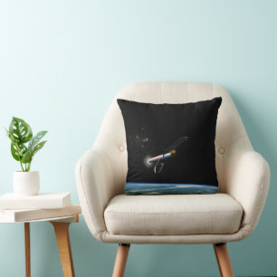 The Atlas V541 Launch Vehicle In Orbit. Throw Pillow