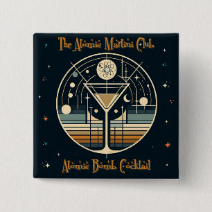 The Atomic Martini Club Atomic Bomb Cocktail 2 Inch Square Button