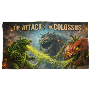 The attack of the Colossus mutant veggie duvet cov Pillowcase