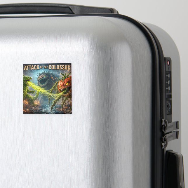 The attack of the Colossus mutant veggie square ma Magnet (In Situ (Luggage))