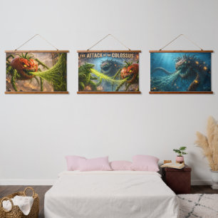 The attack of the Colossus mutant veggie wood topp Hanging Tapestry