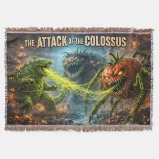 The attack of the Colossus mutant veggie woven thr Throw Blanket