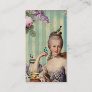Thé au Petit Trianon on ivory with roses and lila Business Card