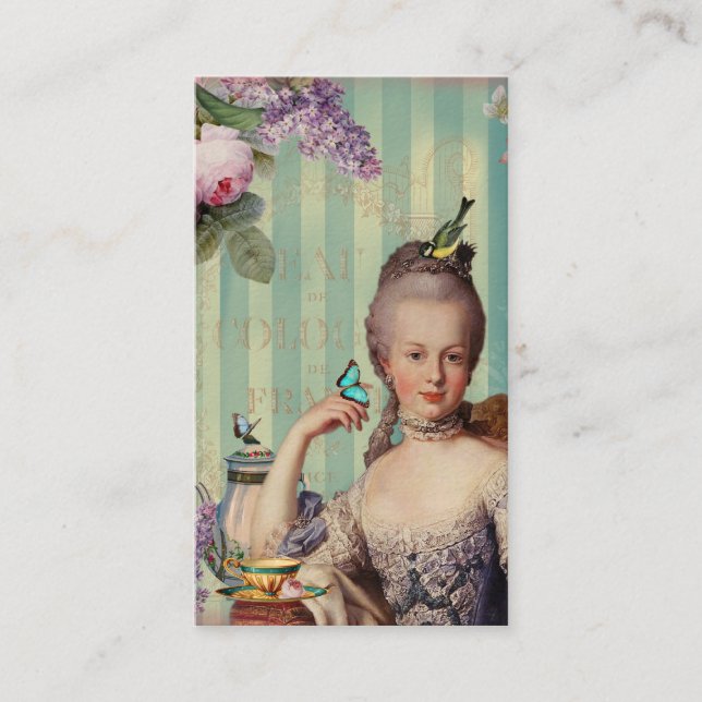 Thé au Petit Trianon on ivory with teapot Business Card (Front)