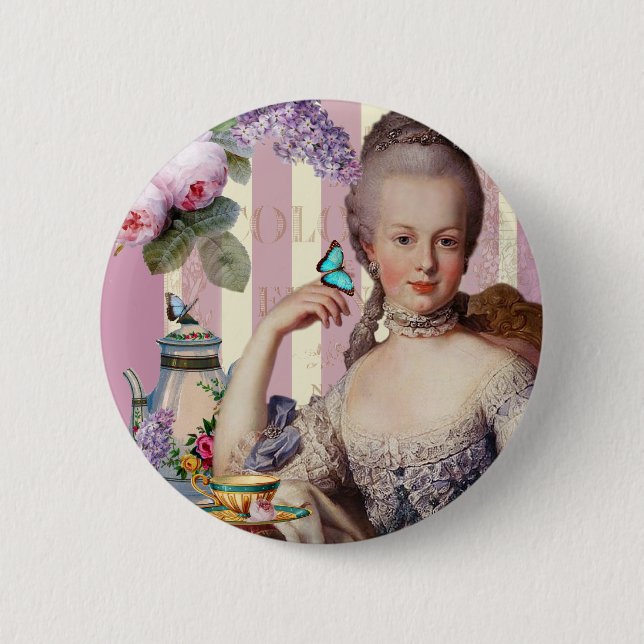 Thé au Petit Trianon – rose 2 Inch Round Button (Front)