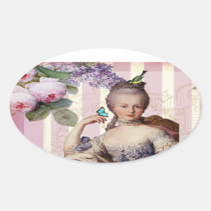 Thé au Petit Trianon – rose  alt design Oval Sticker