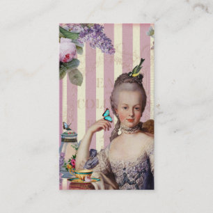 Thé au Petit Trianon - rose sur carte d'appel or