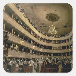 The Auditorium of the Old Castle Theatre, 1888 Square Sticker