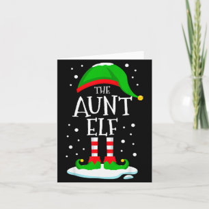 The Aunt Elf Christmas Family Matching Xmas Auntie Card