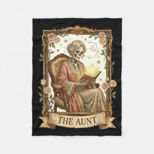 The Aunt Tarot Card Women Skeleton Aunty Book Love Fleece Blanket