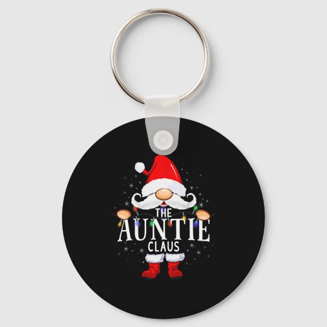 The Auntie Claus Christmas Matching Pajama  Keychain (Front)