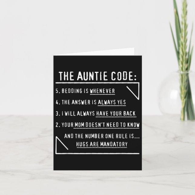 The Auntie Code Christmas Present From Niece Nephe Card (Front)