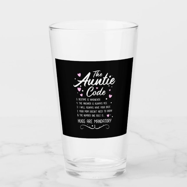 The Auntie Code Glass (Front)
