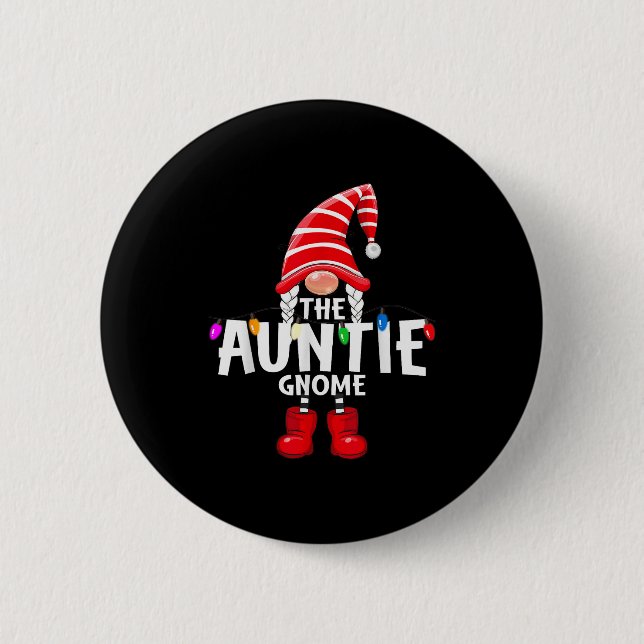 The Auntie Gnome Christmas Matching Pajama  2 Inch Round Button (Front)