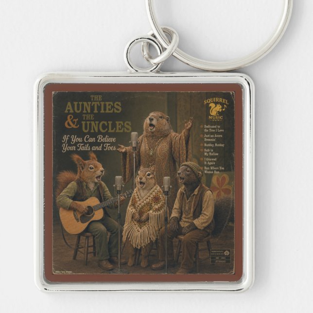 The Aunties & the Uncles: a Parody Keychain (Front)