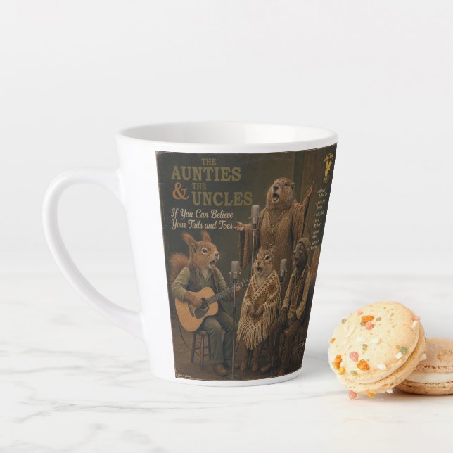The Aunties & the Uncles: a Parody Latte Mug (In Situ)