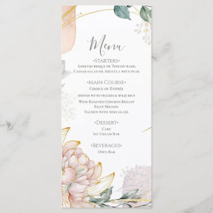 The Aureate Frame Floral Greenery Wedding  Menu