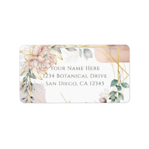 The Aureate Frame Mauve Floral Greenery Wedding Label