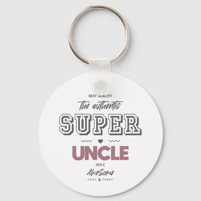 The authentic great uncle button keychain (Front)