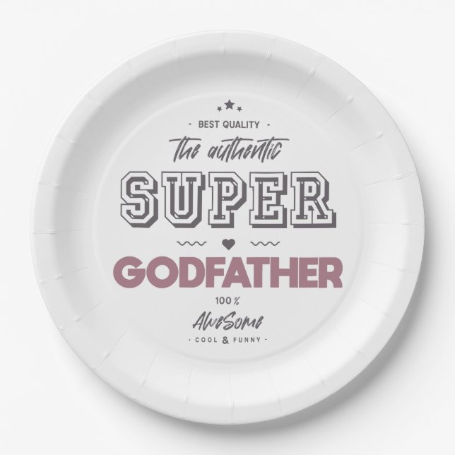 The authentic super godfather paper plate (Front)
