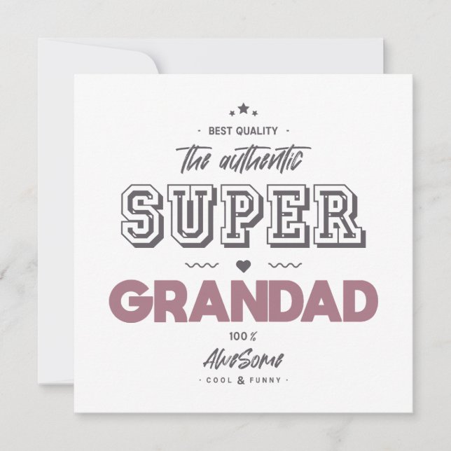 The authentic super grandad card (Front)