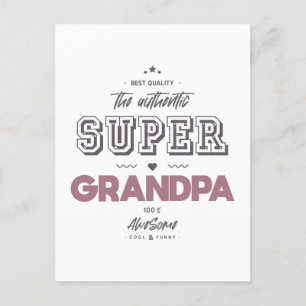 The authentic super grandpa postcard