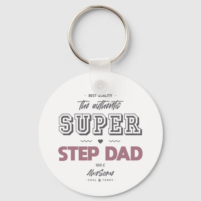 The authentic super step dad keychain (Front)