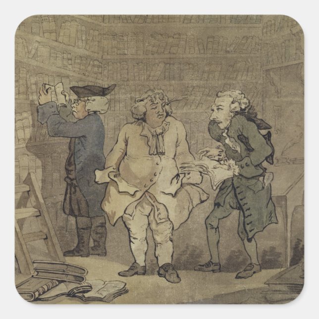 The Author and his Publisher, 1784 (grey wash and Square Sticker (Front)