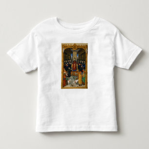 The author dedicating his book toddler t-shirt