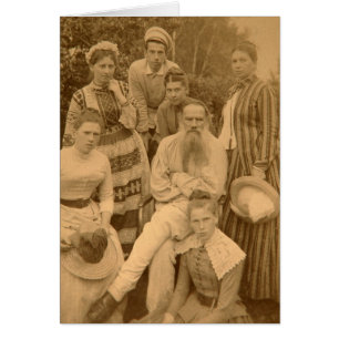 The author Leo Tolstoy with his family