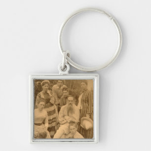 The author Leo Tolstoy with his family Keychain