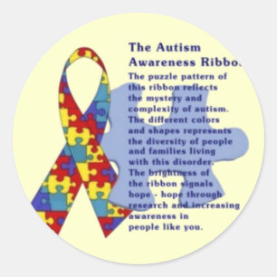 "The Autism Awareness Ribbon" Classic Round Sticker