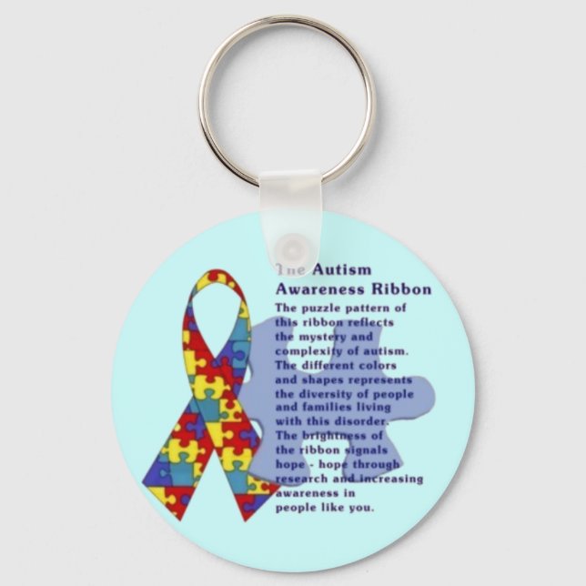 "The Autism Awareness Ribbon" Keychain (Front)